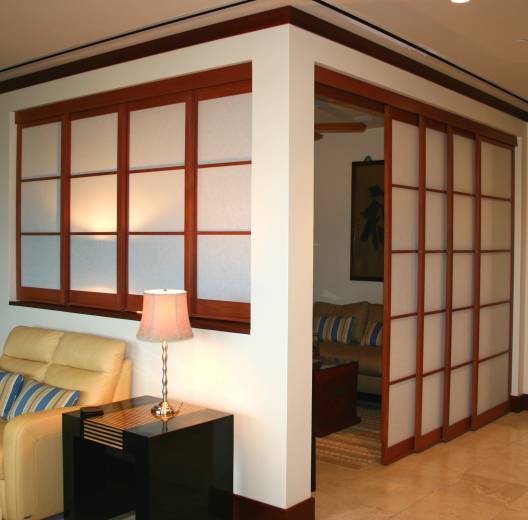 open den converted with Shoji sliding panels